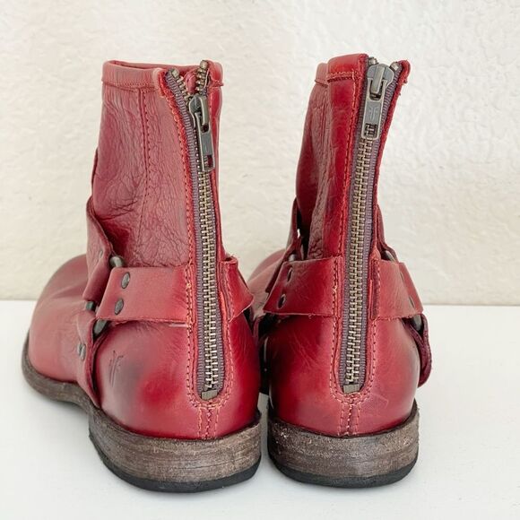 Vintage Frye red Phillip Harness short western cowgirl boots size 9 - Picture 9 of 15